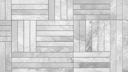 Leinwandbilder - A gray tile floor with a pattern of wood and stone. The tiles are arranged in a way that creates a sense of depth and texture