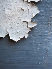Poster - Closeup view of peeling paint revealing textured layers on a rustic wooden surface : Generative AI