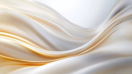 Fototapete - Elegant smooth silk fabric waves creating an abstract soft light effect : Generative AI