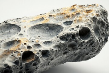 Wall Mural - a detailed close-up of a cratered asteroid, showing its rocky texture and varying colors.