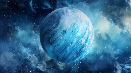 Wall Mural - alien world planet, deep space landscape with several moons