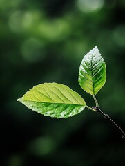 Poster - Fresh green leaves illuminated by natural light showcasing the beauty of nature and growth : Generative AI