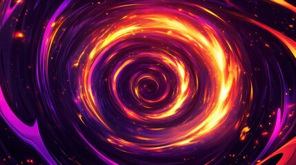 Wall Mural - abstract fiery vortex swirling in dark space. possible use background design, digital art