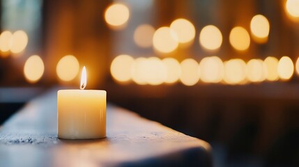 Aufkleber - Soft glowing candlelight creating a serene ambiance in a cozy setting : Generative AI