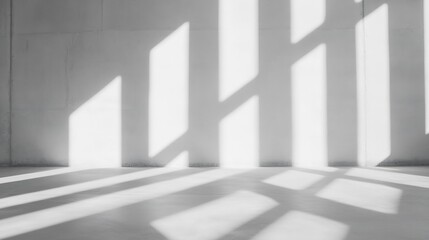 Leinwandbilder - Abstract Shadows Casting Artistic Patterns on a Simple White Wall in Bright Light : Generative AI