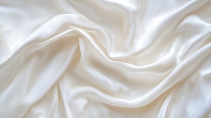 Poster - Elegant smooth white silk fabric with a soft draped texture showcasing luxurious beauty : Generative AI
