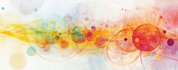 Wall Mural - Colorful abstract art with vibrant circles and swirls
