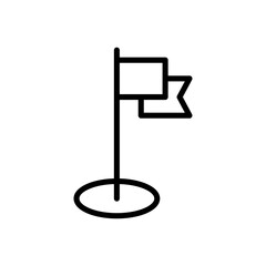 Golf flagpole hole icon line vector design in trendy style