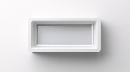 Wall Mural - minimalist white rectangular frame on a white wall