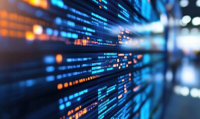 Close-up of digital data displayed on a sleek screen, symbolizing the modern intersection of technology and information.