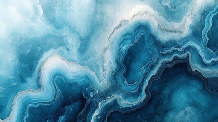 Poster - Abstract Marble Texture Background, Deep Blue