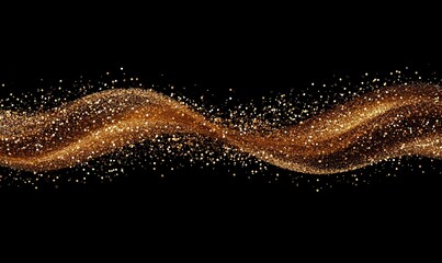 Wall Mural - dynamic golden glittering particles flowing across a deep warm backdrop, creating a celebratory and 
