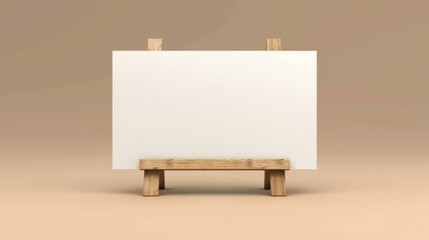 Poster - Crisp white banner stand on a soft beige backdrop, perfect for showcasing branding and promotional mockups.