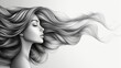 © MKS - An ethereal portrayal of a woman, her hair dancing in the breeze like ribbons, illustrates a feeling of gracefulness, freedom, and serenity