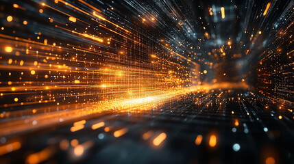 Wall Mural - a futuristic technology background featuring glowing lines, symbolizing innovation, progress, and di