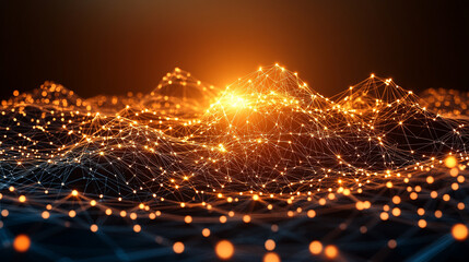 Wall Mural - a futuristic technology background featuring glowing lines, symbolizing innovation, progress, and di