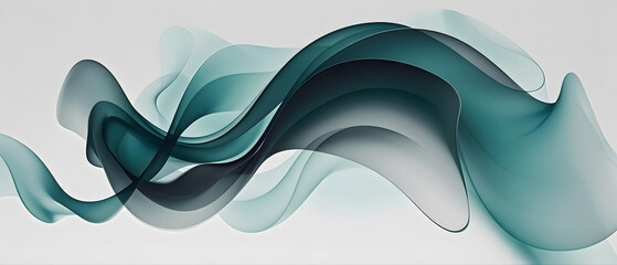 Wall Mural - Blue wave. Blue abstract wave flow, design element