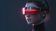 © Napasnan - Futuristic Woman with Neon Glasses in Dark Sci-Fi Background