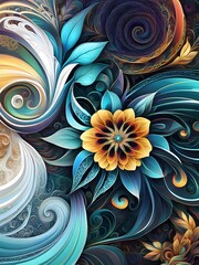 Wall Mural - abstract floral background