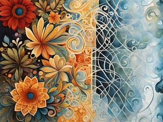 Wall Mural - abstract floral background