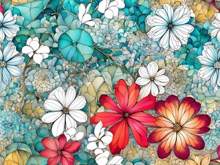 Wall Mural - seamless floral pattern