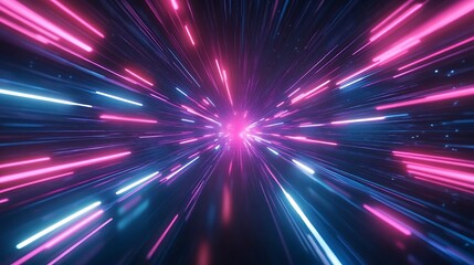Wall Mural - a bright visual representation of futuristic time travel through space