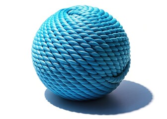 Wall Mural - knotted rope & isolated blue sphere: abstract stock photo
