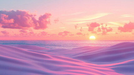 Wall Mural - beautiful beach sand dunes bathed in sunset light, casting long shadows on the shore