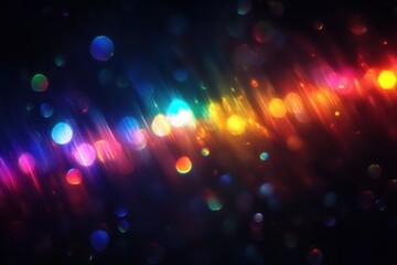Aufkleber - Rainbow Light Reflections Abstract Art Ethereal Dreamlike Texture Overlay on Black Background