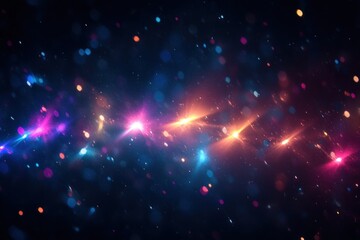 Aufkleber - Colorful Light Leaks Abstract Over Black Background