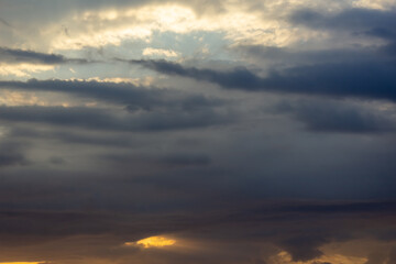 Wall Mural - cloudscape, colored clouds at sunset