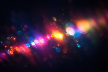 Aufkleber - Abstract rainbow light reflections on dark background with ethereal texture and soft focus effect