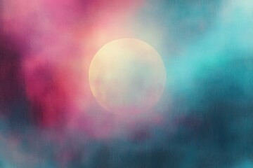 Poster - Abstract Pastel Gradient Background with Holographic Texture Soft Noise Effect Vintage Design