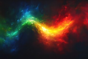 Leinwandbilder - Abstract Colorful Light Refractions and Bokeh Overlay on Black Background with Prism Effects and Soft Brush Strokes