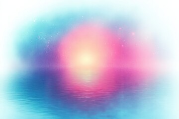 Poster - Abstract Pastel Gradient Texture with Holographic Effect Soft Noise Blurred Grainy Circle Background