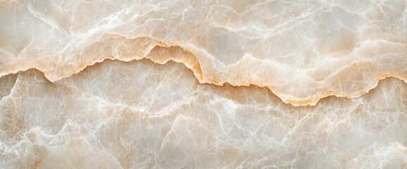 Aufkleber - Beige marble texture close-up polished surface with intricate veining and natural light