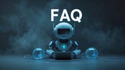 common inquiries defined by faq. a representation of chatbot innovation. uses of artificial intellig
