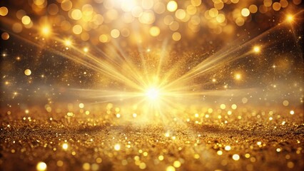 Wall Mural - Luxurious gold glitter abstract background with shimmering light rays and vintage bokeh effects, rays, vintage,  rays