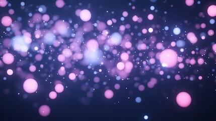 Leinwandbilder - Abstract colorful bokeh background with pink and blue light spots on a dark backdrop.