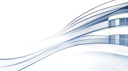 Poster - Modern architectural design with flowing lines and a bright, minimalist aesthetic.