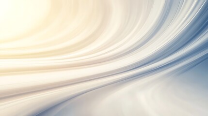 Fototapete - Abstract light waves in soft blue and beige tones, creating a smooth and fluid background.