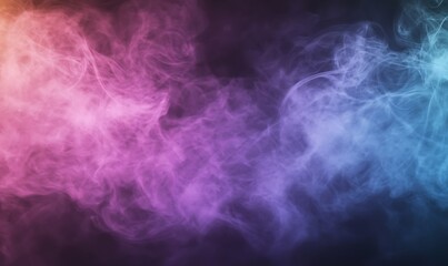 Leinwandbilder - Colorful abstract smoke swirling in shades of purple and blue against a dark background.