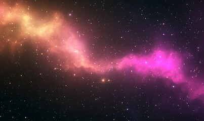 Poster - Colorful cosmic nebula with stars against a dark background.