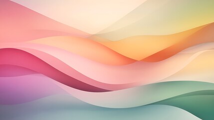 Aufkleber - Soft, flowing abstract waves with pastel colors creating a serene and calming atmosphere.