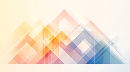 Fototapete - Abstract geometric shapes in soft gradient colors creating a modern design theme.