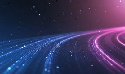 Poster - Abstract digital background with glowing lines in blue and pink tones, creating a dynamic, futuristic atmosphere.
