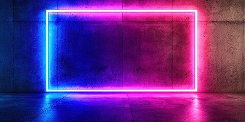 Wall Mural - neon sign with a blue and pink light