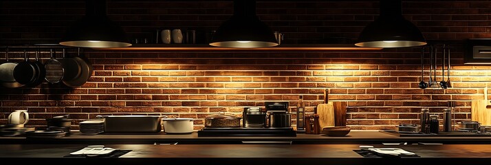 Fototapete - Modern Rustic Kitchen Interior Showcasing Stylish Décor and Practical Design : Generative AI