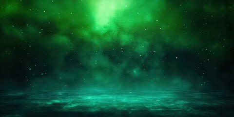 Wall Mural - green background with a lot of stars