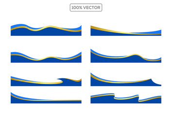 Wall Mural - Abstract border shapes for banner design. Vector header with golden line sections on white background. Website page templates. vector stock